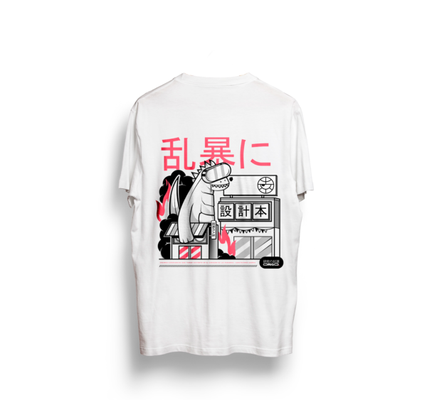 Camiseta dino blanca trasero
