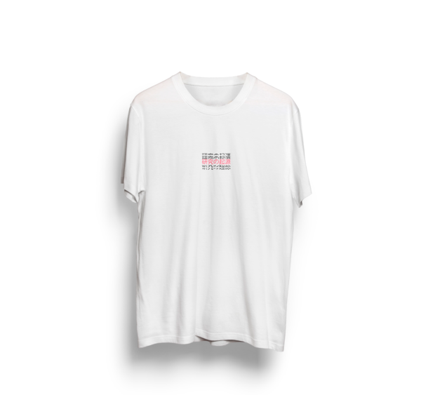 Camiseta blanca letras frontal